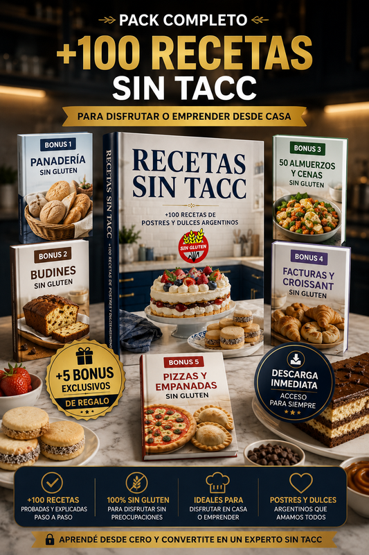 POSTRES Y DULCES ARGENTINOS + 100 RECETAS + 5 BONUS DE REGALO